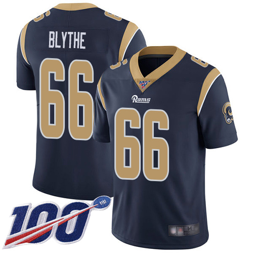 Los Angeles Rams Limited Navy Blue Men Austin Blythe Home Jersey NFL Football #66 100th Season Vapor Untouchable->los angeles rams->NFL Jersey